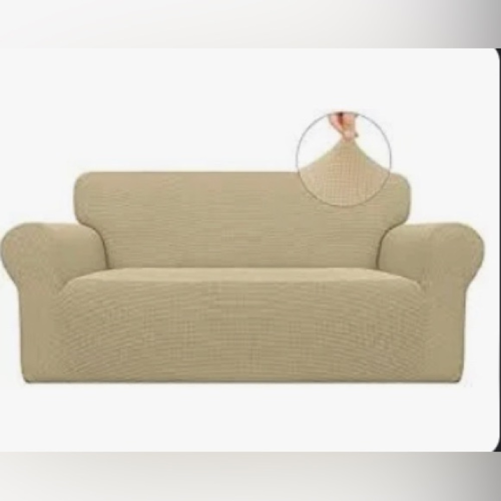 Sofa Cover Stretch Loveseat Cover Sofa Slipcover Protector for Loveseat, Beige